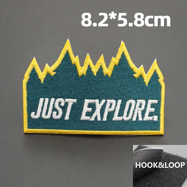 Travel 'Just Explore' Embroidered Velcro Patch