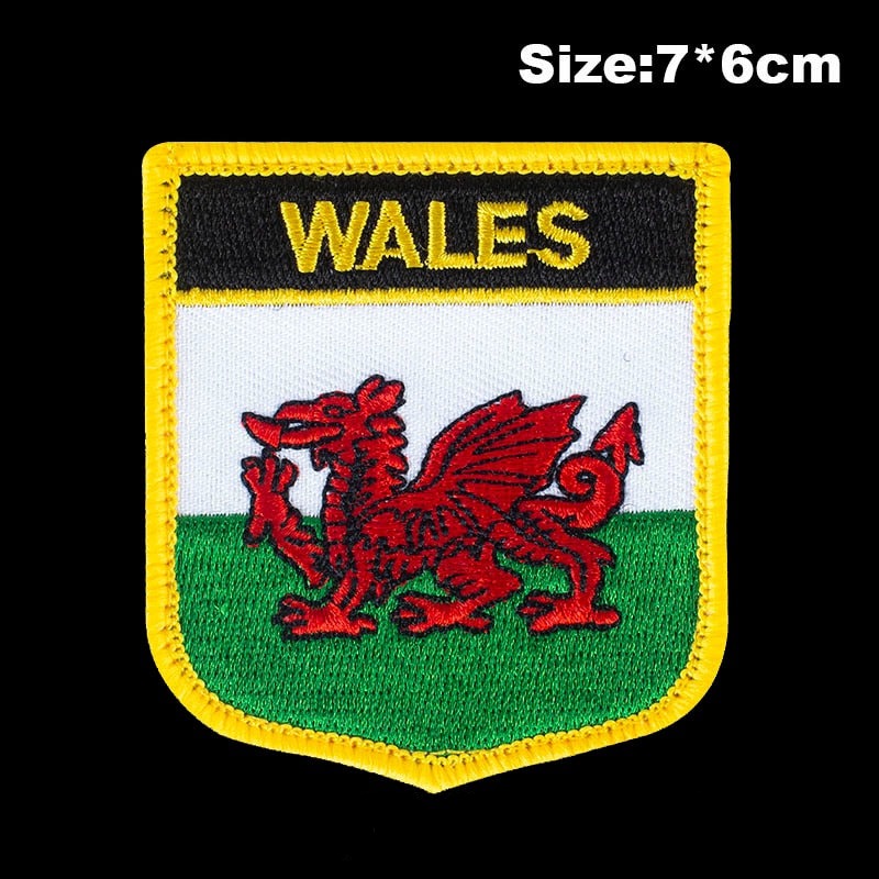 Wales Flag '1.0' Embroidered Velcro Patch