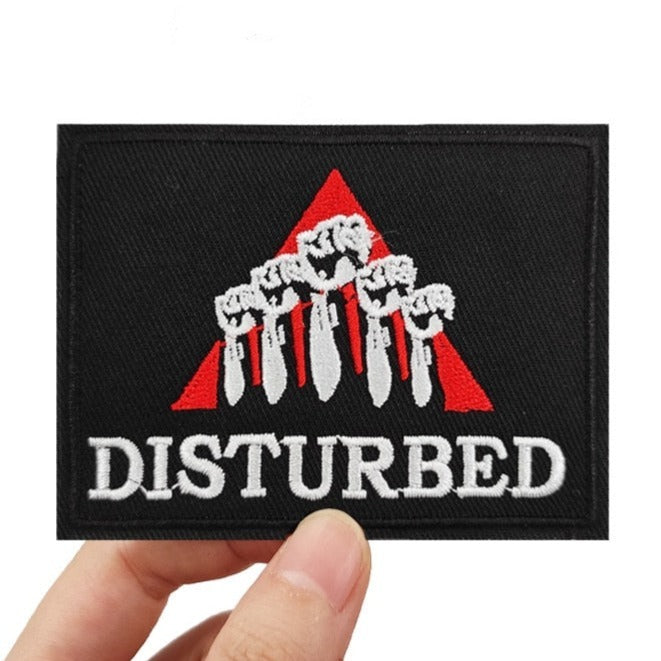 Music 'Disturbed | Raised Fists' Embroidered Velcro Patch