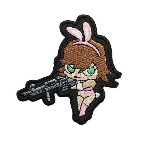 Cute 'Bunny Girl | Tactical Gun' Embroidered Patch