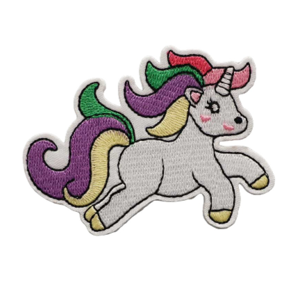 Unicorn 'Rainbow | Galloping' Embroidered Velcro Patch