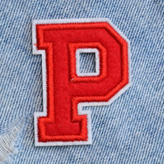 Letter P 'Red' Embroidered Patch