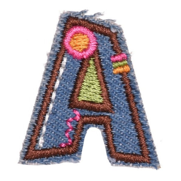 Letter A 'Denim Letter' Embroidered Patch