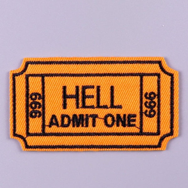 Ticket 'H*** Admit One | 999' Embroidered Patch