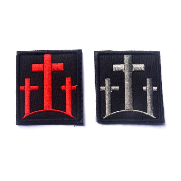 Three Crosses Embroidered Velcro Patch