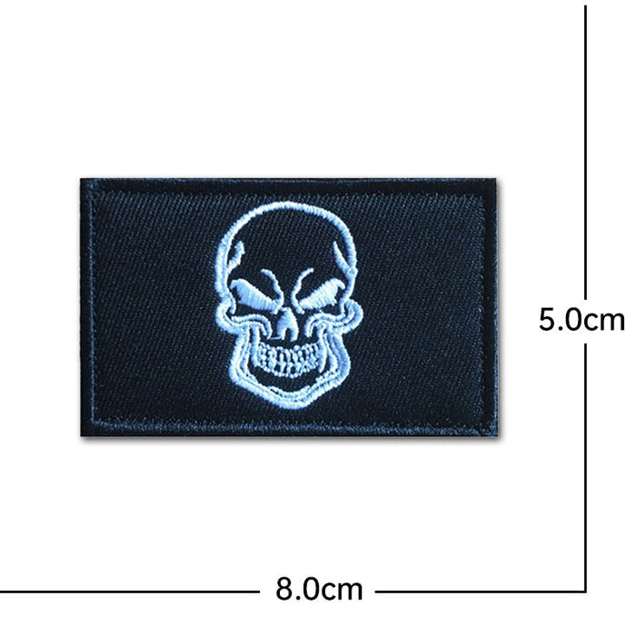 Creepy Skull 'Grinning' Embroidered Velcro Patch
