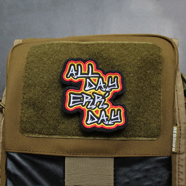 Music 'All Day Err Day' Embroidered Velcro Patch