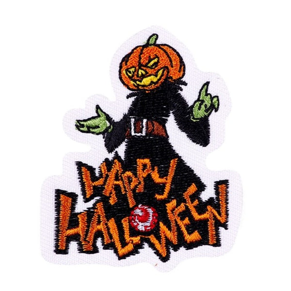 Happy Halloween 'Pumpkin Man' Embroidered Patch