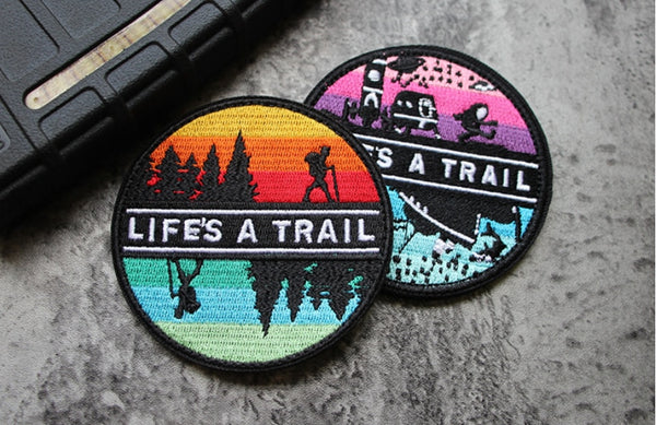 Travel 'Life's A Trail | Set of 2' Embroidered Velcro Patch