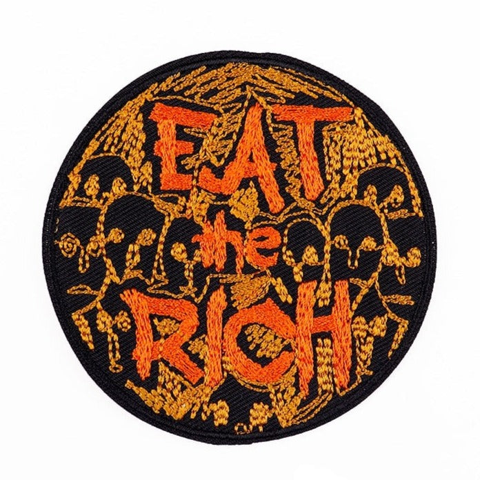 Halloween 'Black Ghosts | Eat The Rich' Embroidered Patch