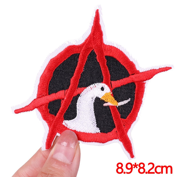 Anarchy Symbol 'Peeking Goose' Embroidered Patch