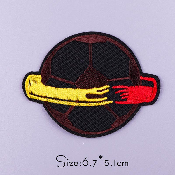 Soccer Ball 'Dual Ring Scarf' Embroidered Patch