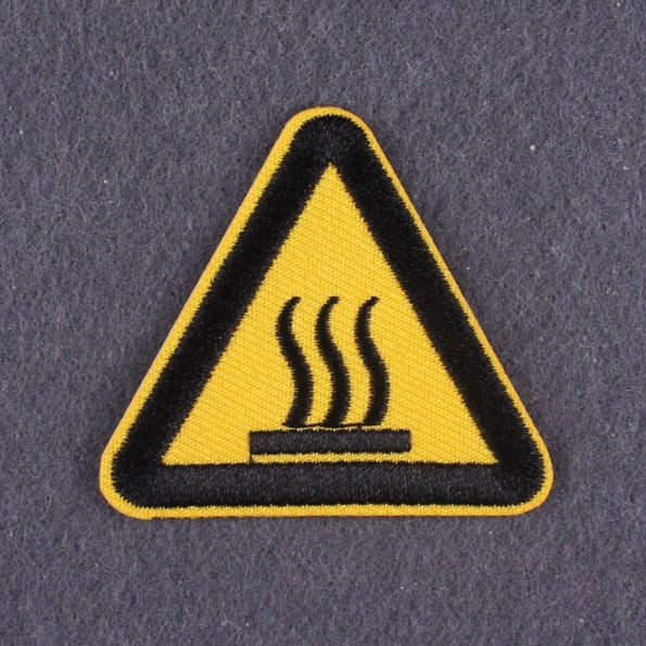 Warning Sign 'Hot Surface' Embroidered Patch