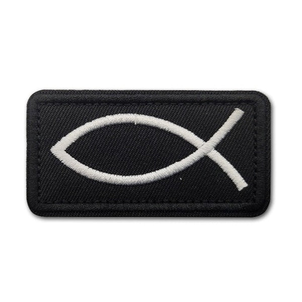 Ichthys Symbol Embroidered Velcro Patch