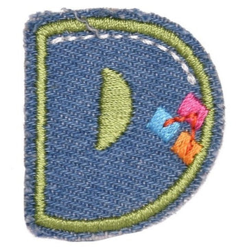 Letter D 'Denim Letter' Embroidered Patch