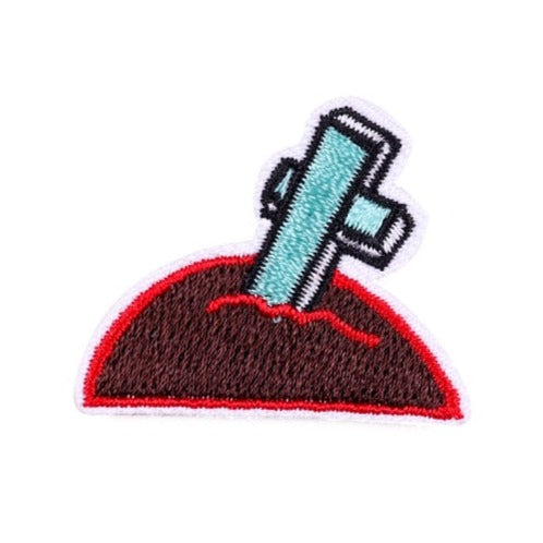 Halloween 'Tiny Tomb And Cross' Embroidered Patch