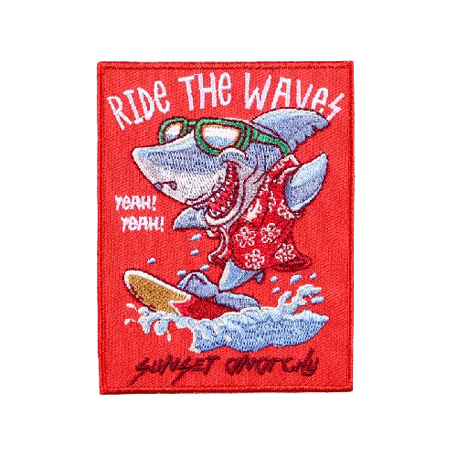 Cool Shark 'Surfing | Ride The Waves' Embroidered Patch
