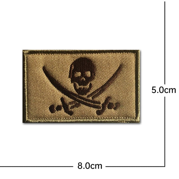 Pirate Skull Embroidered Velcro Patch