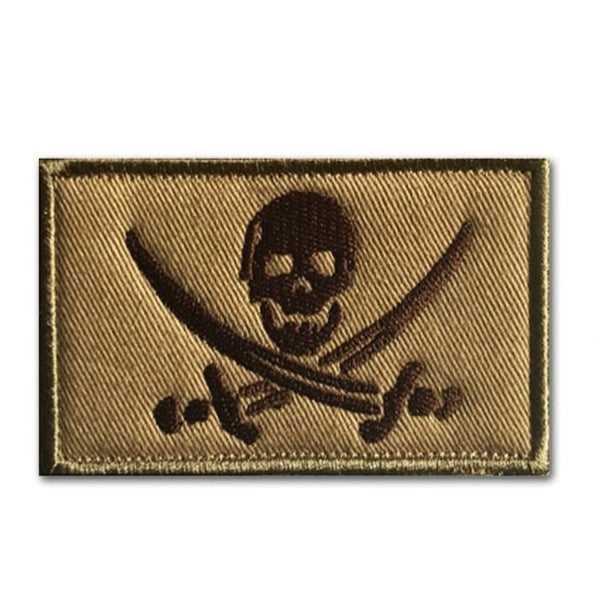 Pirate Skull Embroidered Velcro Patch