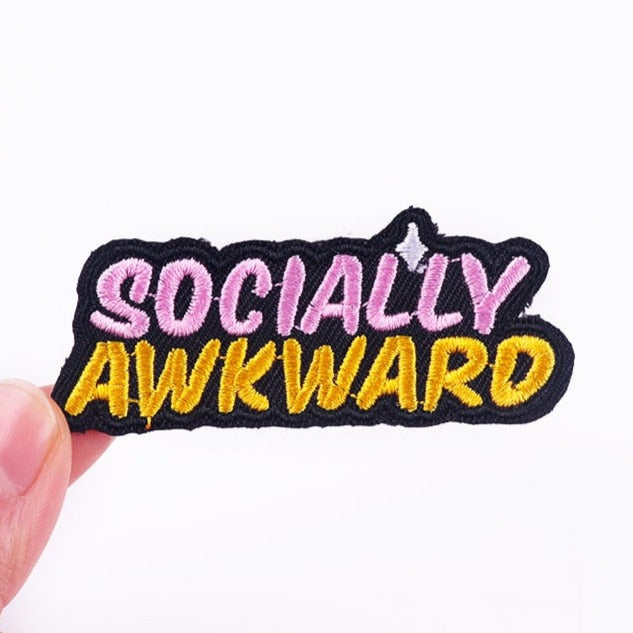 Quote 'Socially Awkward' Embroidered Patch
