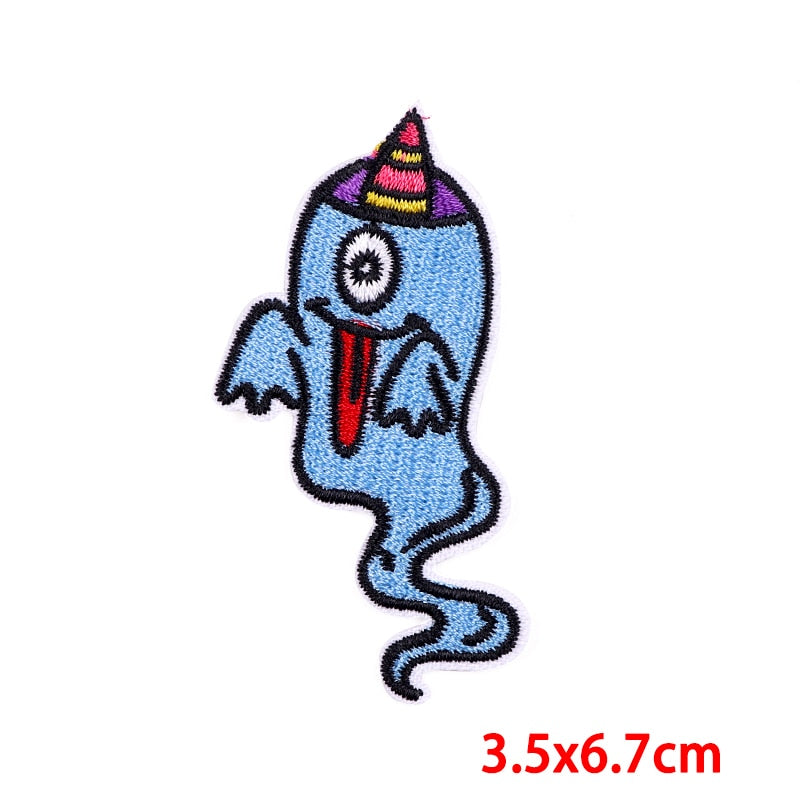 Halloween 'One Eyed Ghost' Embroidered Patch