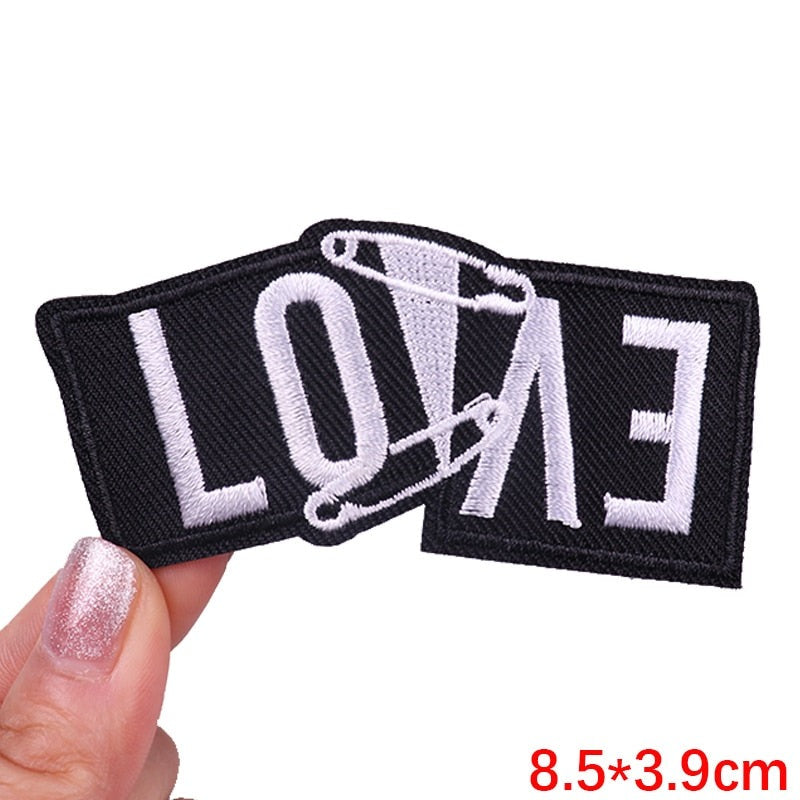 Cool 'Pinned LOVE' Embroidered Patch