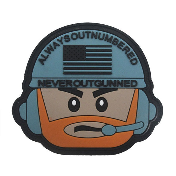 American Flag 'Always Outnumbered Never Outgunned' PVC Rubber Velcro Patch