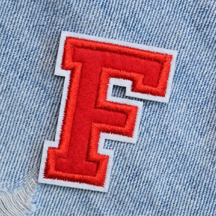 Letter F 'Red' Embroidered Patch