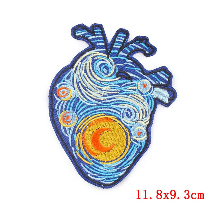 Anatomical Human Heart 'Painted | 2.0' Embroidered Patch