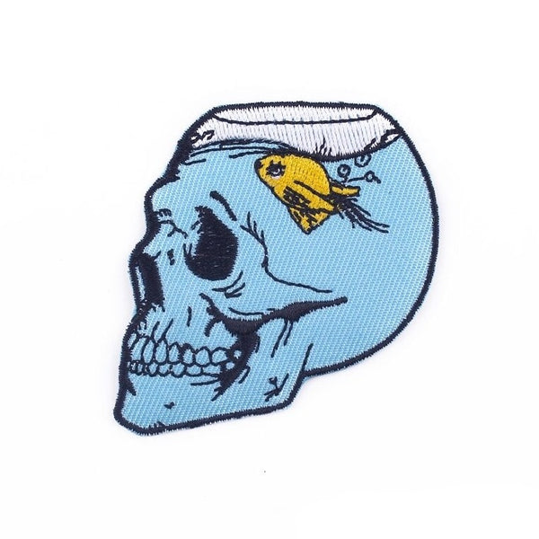 Skull Aquarium 'Gold Fish' Embroidered Patch