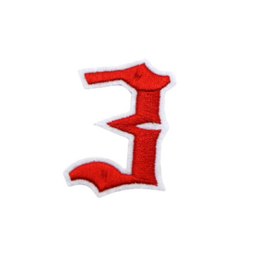 Gothic Number 'Three' Embroidered Patch