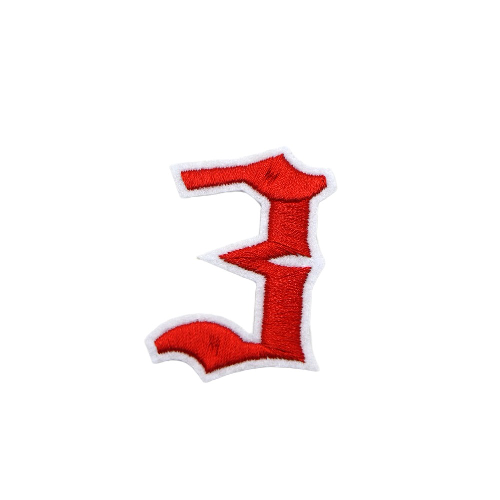 Gothic Number 'Three' Embroidered Patch