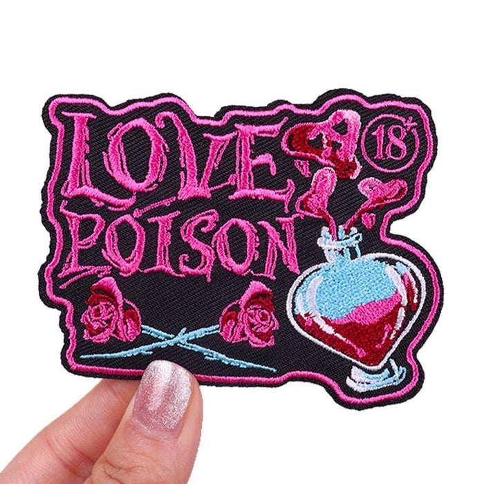 Love Poison 'Roses And Heart Bottle' Embroidered Patch