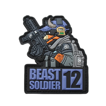 Beast Soldier 12 'Bull' PVC Rubber Velcro Patch