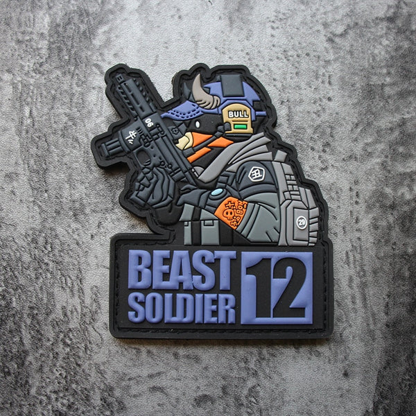 Beast Soldier 12 'Bull' PVC Rubber Velcro Patch