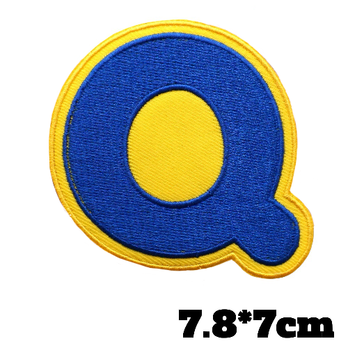 Big Letter Q 'Yellow and Blue' Embroidered Patch
