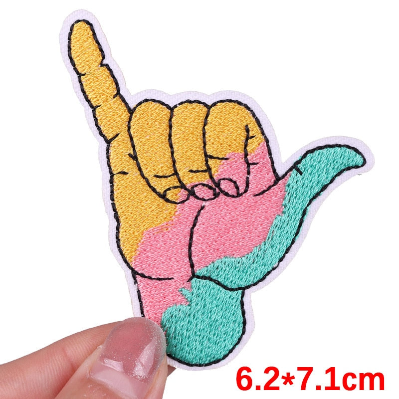Tricolor 'Hang Loose | Hand Sign' Embroidered Patch