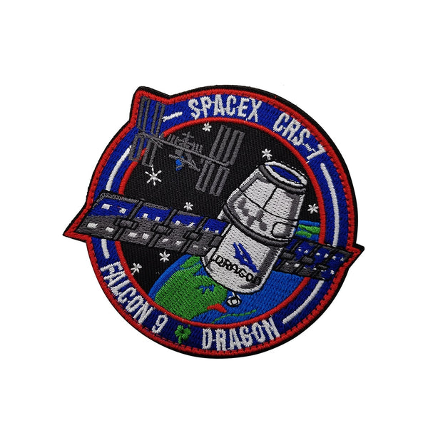 Falcon 9 Dragon 'SpaceX | CRS-7' Embroidered Velcro Patch