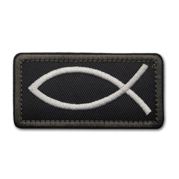 Ichthys Symbol Embroidered Velcro Patch