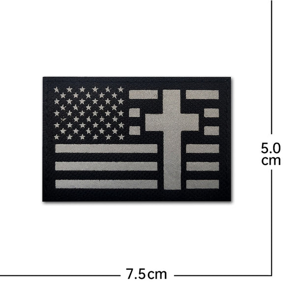 American Flag 'Cross' Embroidered Velcro Patch