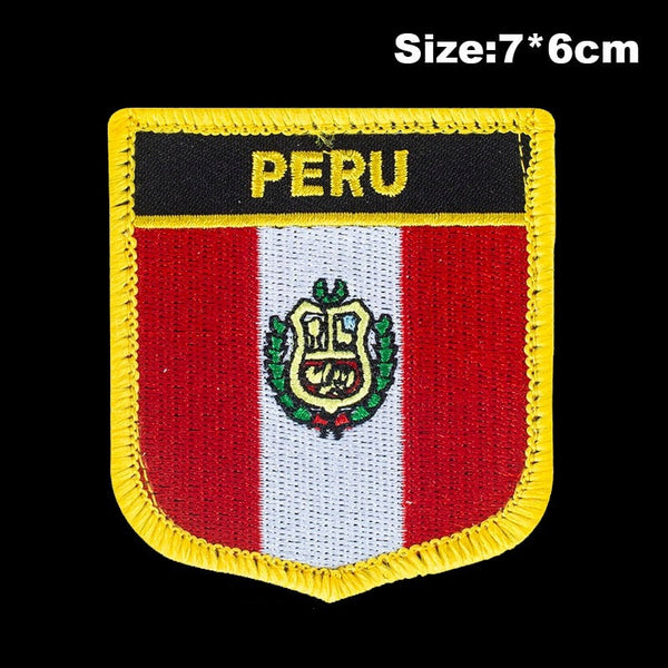 Peru Flag Embroidered Velcro Patch