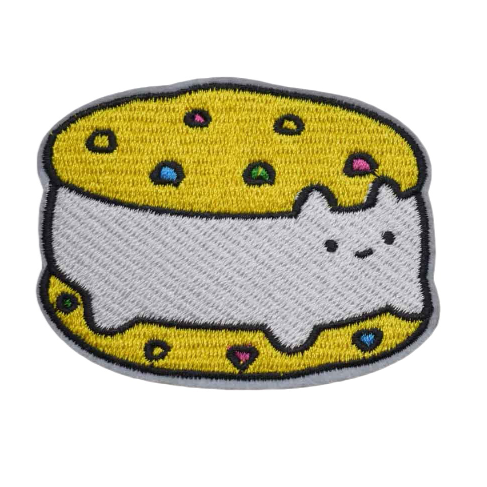 Cute 'Cookie Sandwich Cat' Embroidered Patch