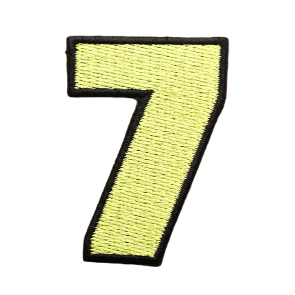 Cool 'Number Seven' Embroidered Velcro Patch