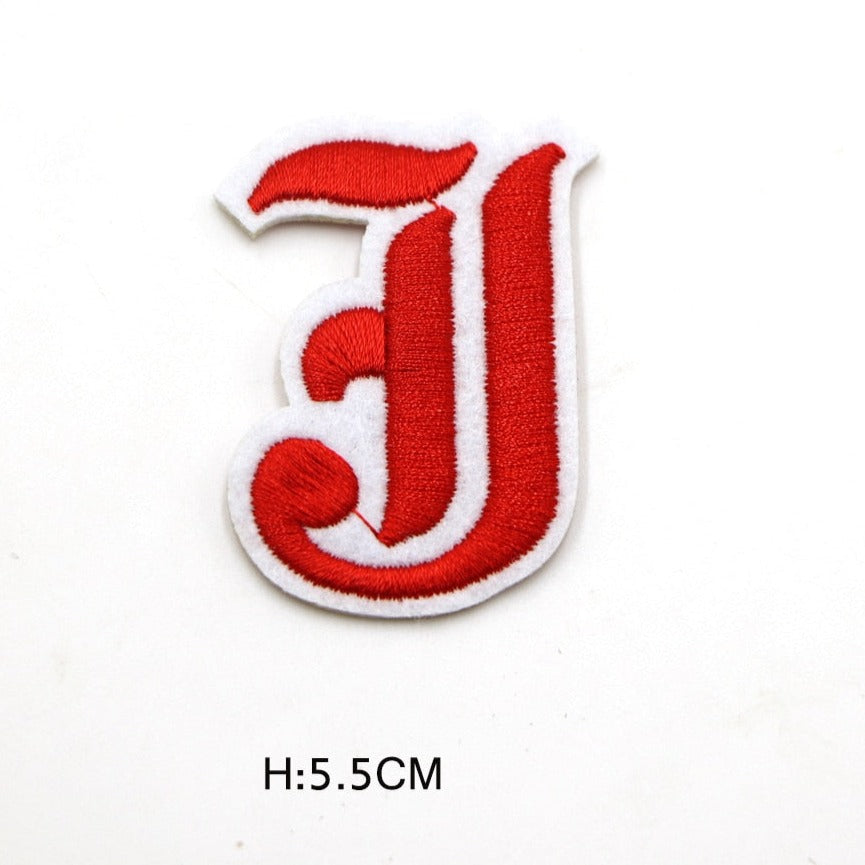 Gothic Font 'Letter J' Embroidered Patch