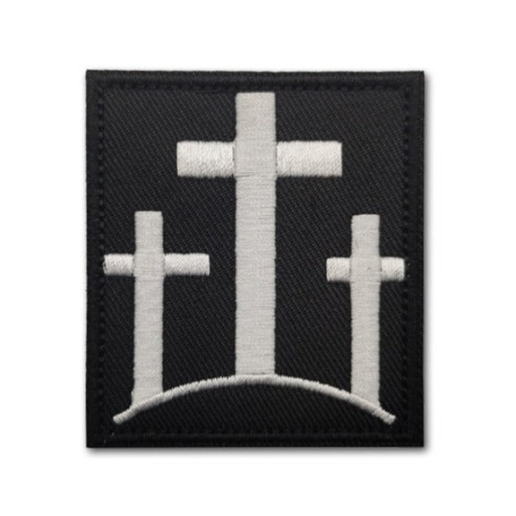 Three Crosses Embroidered Velcro Patch