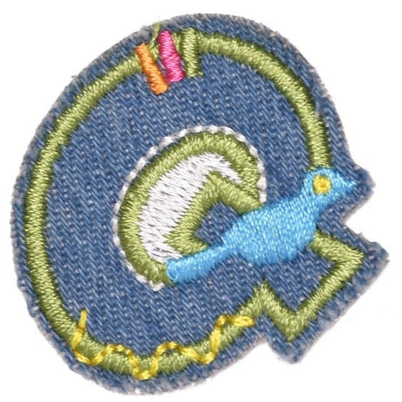 Letter Q 'Denim Letter' Embroidered Patch