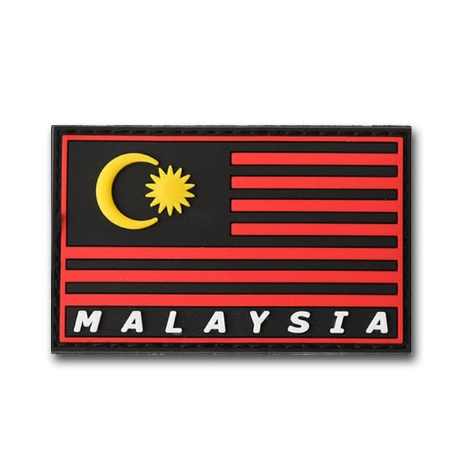 Malaysia Flag '1.0' PVC Rubber Velcro Patch