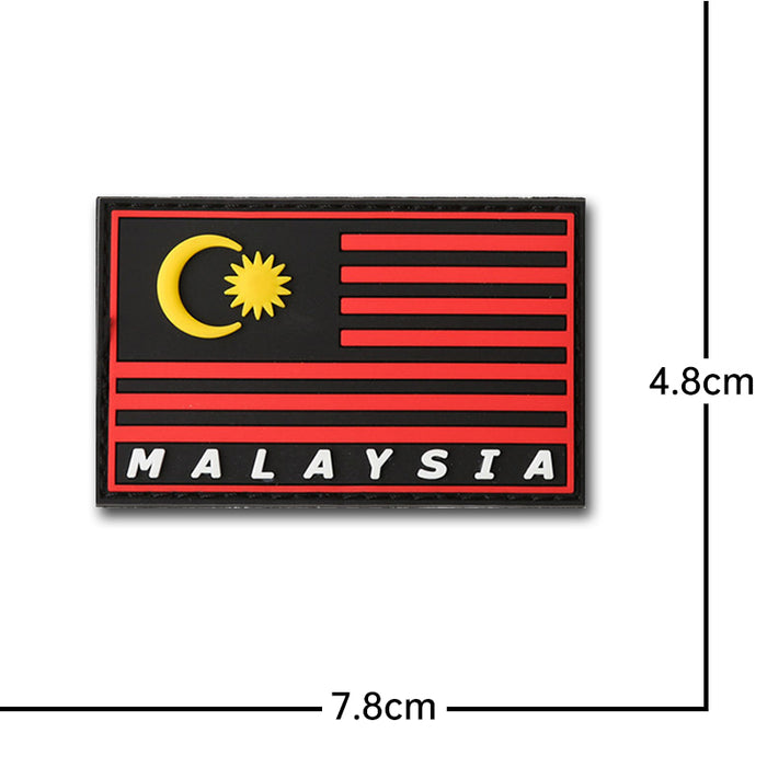 Malaysia Flag '1.0' PVC Rubber Velcro Patch