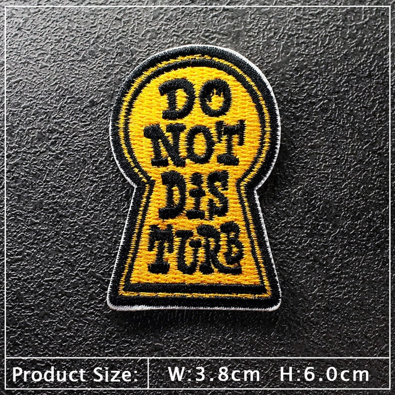 Door Sign 'Do Not Disturb' Embroidered Patch