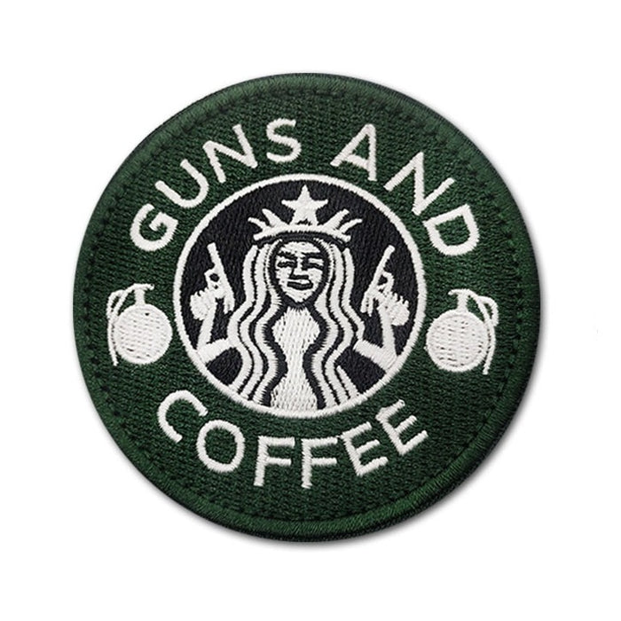 'Guns and Coffee | Grenade | 3.0' Embroidered Velcro Patch